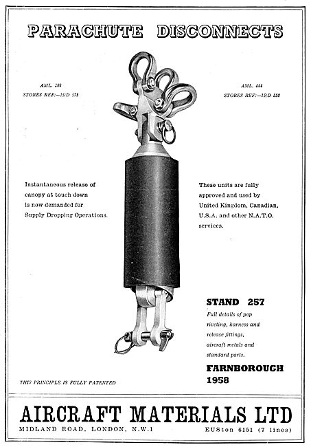 Aircraft Materials Parachute Disconnects                         