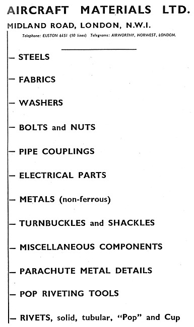 Aircraft Materials Ltd. Aircraft Parts Stockists & Suppliers     