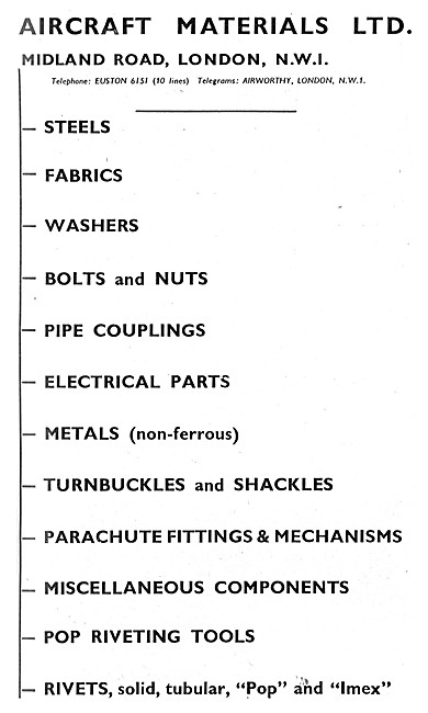 Aircraft Materials. Aircraft Parts Stockists                     