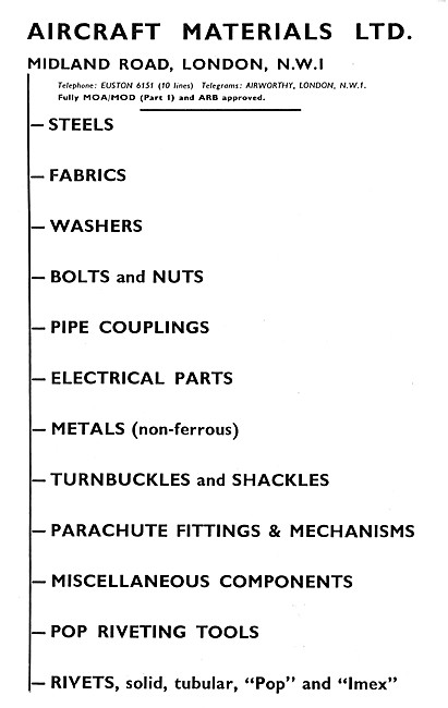 Aircraft Materials. Aircraft Parts Stockists                     