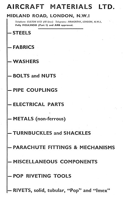 Aircraft Materials. Aircraft Parts Stockists                     