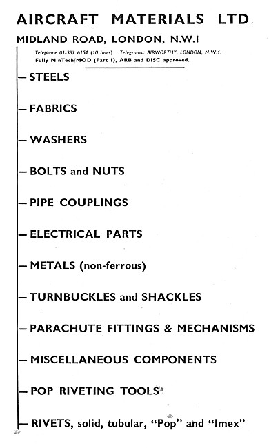 Aircraft Materials. Aircraft Parts Stockists                     