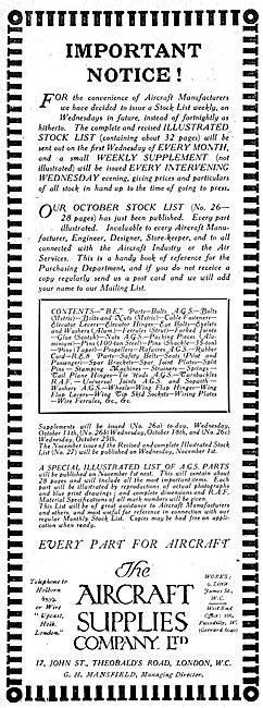 The Aircraft Supplies Company AGS Parts                          