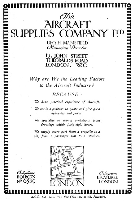 The Aircraft Supplies Company Aircraft Parts. ASCOL              