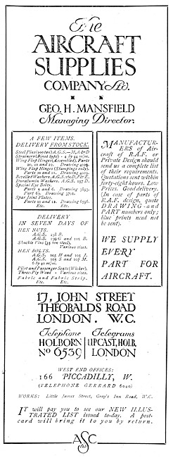 The Aircraft Supplies Company. ASCOL Aircraft parts Stockists    