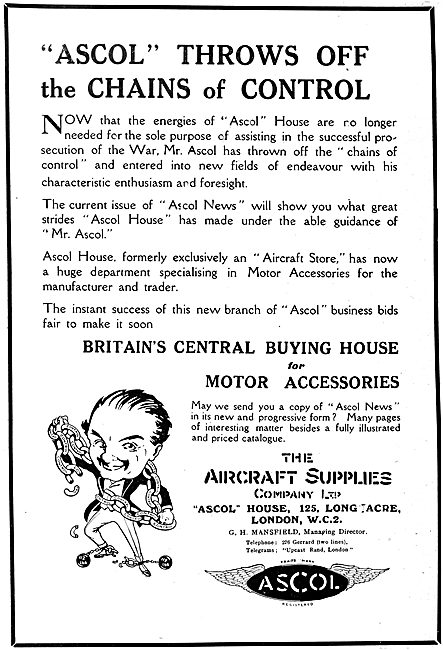 The Aircraft Supplies Company - ASCOL 1919                       
