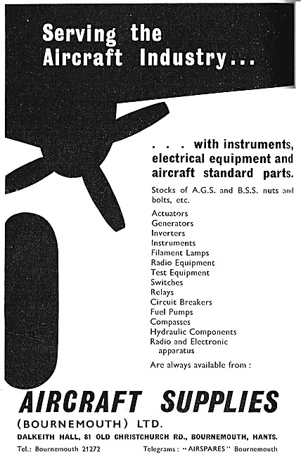 The Aircraft Supplies Company. Aircraft Parts Stockists          