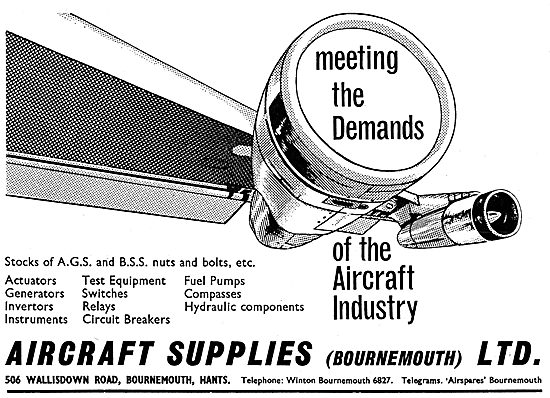 The Aircraft Supplies Company (Bournemouth) Parts Stockists      