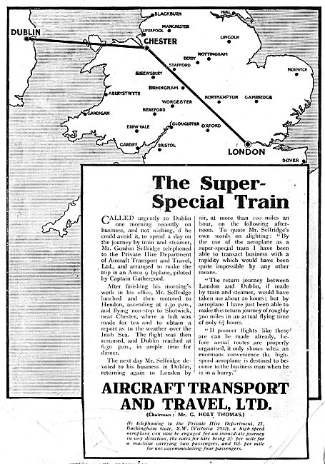 Aircraft Transport & Travel Ltd: Super-Special Train. G.Selfridge