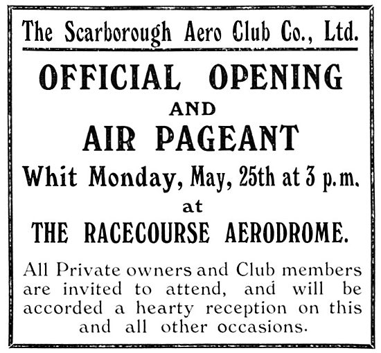Scarborough Aero Club Official Opening & Air Pageant 1931        