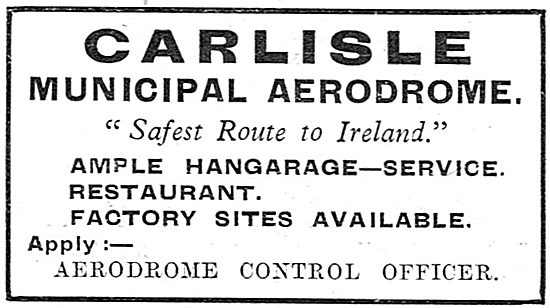 Carlisle Municipal Aerodrome - Hangarage - Service - Restaurant  