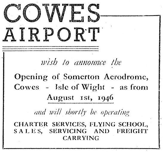 Cowes Airport Somerton Aerodrome                                 