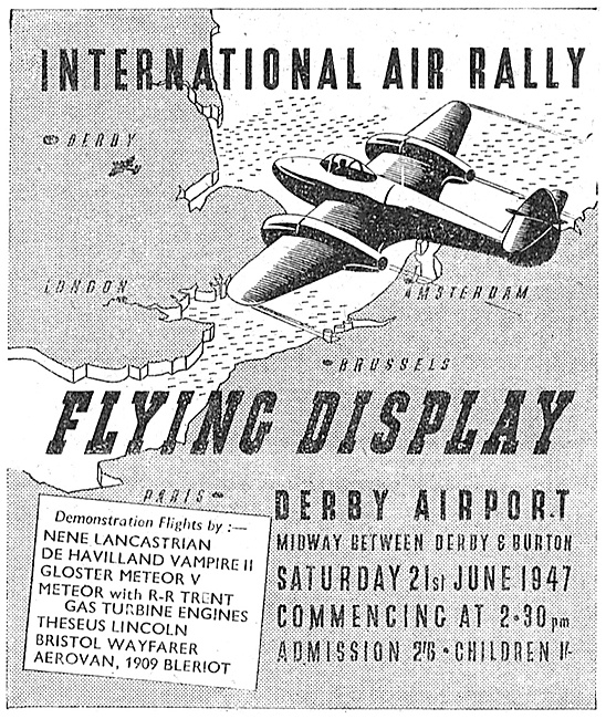 Derby Burnaston International Flying Display 20th June 1947      