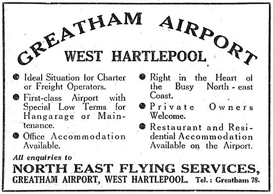 Greatham Airport, West Hartlepool. North East Flying Services    