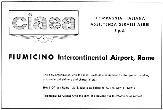 CIASA Compagnia Italiana Assistenza Servizi Aerei Ground Handling
