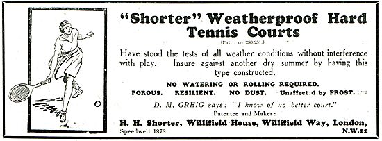 H.H.Shorter Weatherproof Tennis Courts For Clubs                 