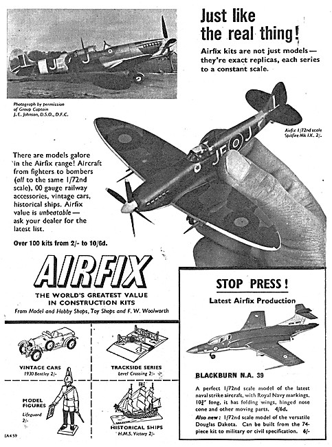 Airfix Model Aircraft Kits - Airfix Spitfire Mark IX. 1960       