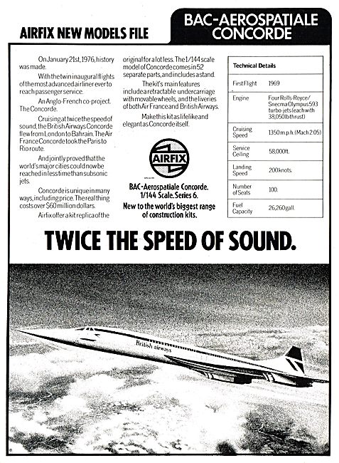 Airfix 1/44 Scale BAC Aerospatiale Concorde                      