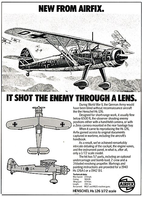 Airfix 1/72nd Scale Henschel Hs 126                              