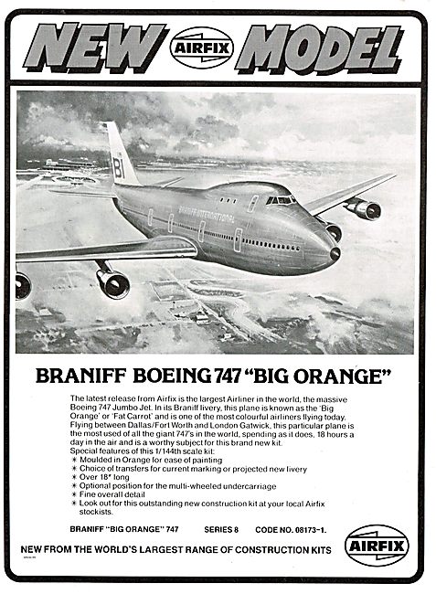 Airfix 1/44th Scale Braniff Boeing 747 