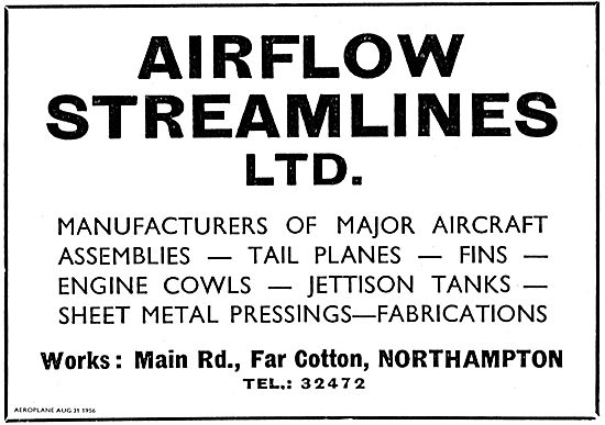 Airflow Streamlines. Manufacturers Of Major Aircraft Assemblies  