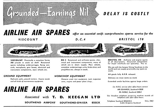 Airline Air Spares - Keegan Aviation. Vickers Viscount Spares    