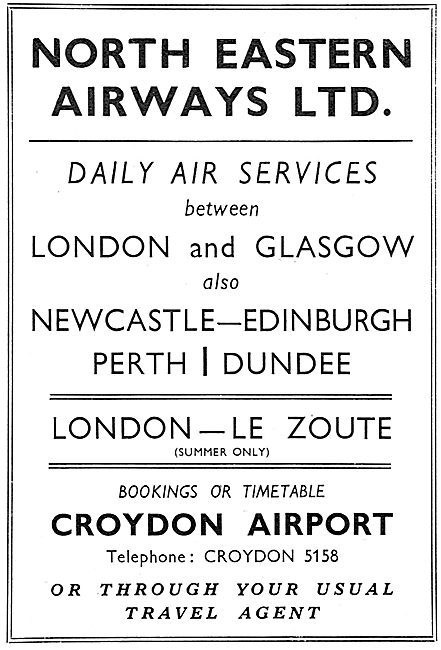 North Eastern Airways - Croydon.                                 