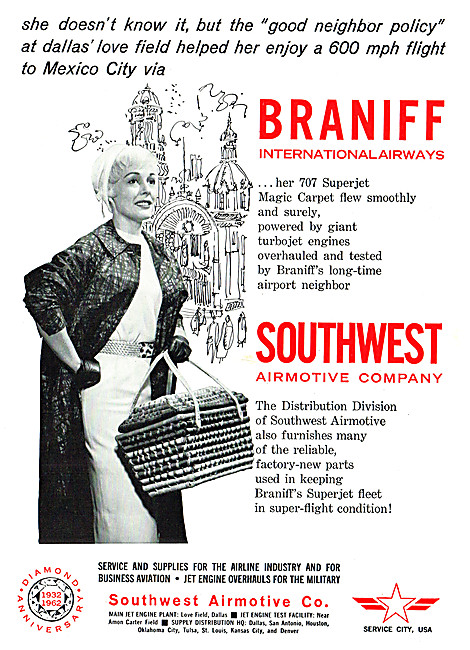 Southwest Airmotive Maintain Braniff 707                         