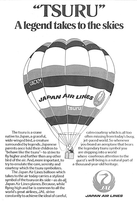 JAL Japan Air Lines. Tsuru. Balloon G-BCXM                       