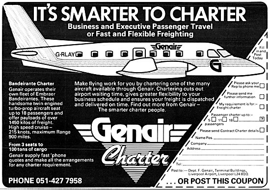 Genair Air Charter Liverpool 1981                                