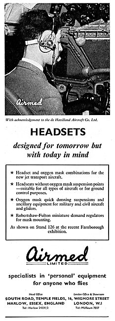 Airmed Airlite Aircrew Headsets & Oxygen Masks                   