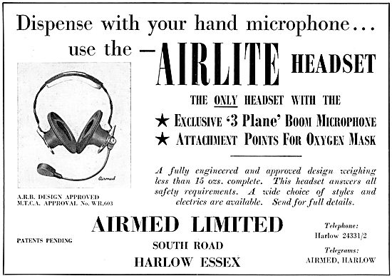 Airmed Airlite Headsets 1958                                     