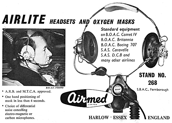 Airmed Airlite Aircrew Headsets & Oxygen Masks                   