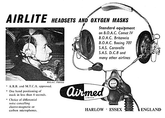 Airmed Airlite Aircrew Headsets & Oxygen Masks                   