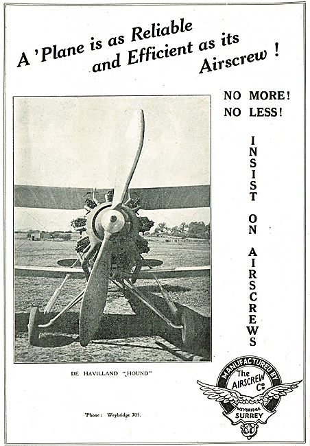 Airscrew Co Propellers For The De Havilland Napier Hound         
