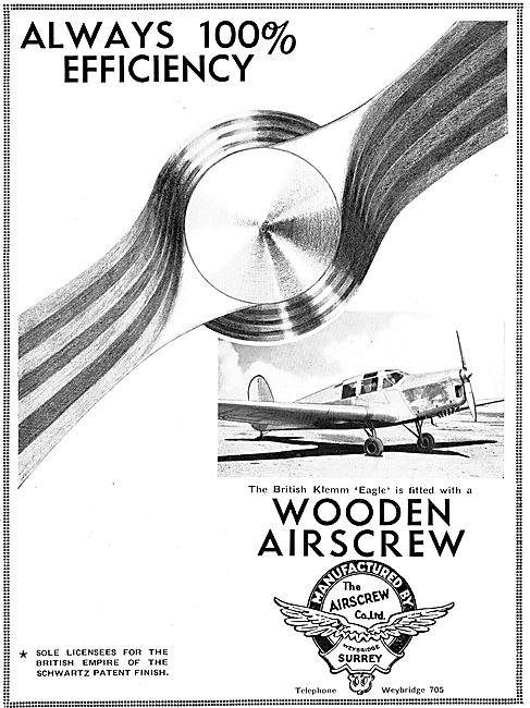 Airscrew Co Wooden Airscrews - Klemm Eagle                       
