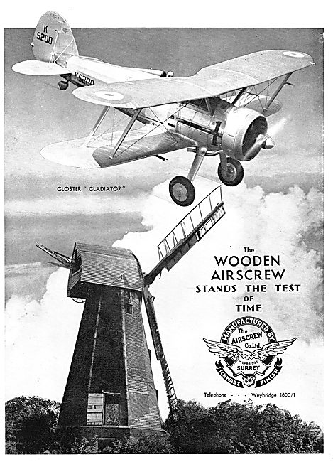 Airscrew Co Wooden Airscrews - Gloster Gladiator: K5200          