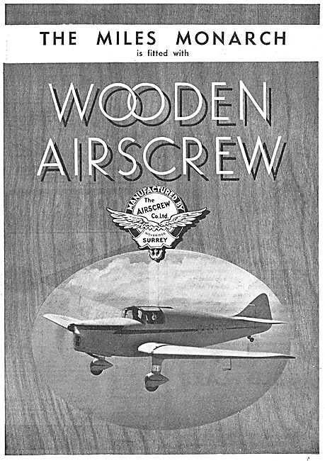 Airscrew Co Wooden Airscrews - Miles Monarch                     