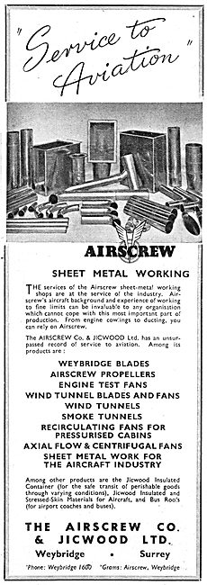 Airscrew Co & Jicwood - Aircraft Sheet Metal Work                