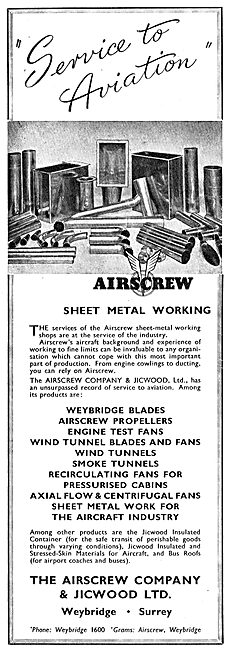 Airscrew - Jicwood Sheet Metal Shops - Engine Test Fans          