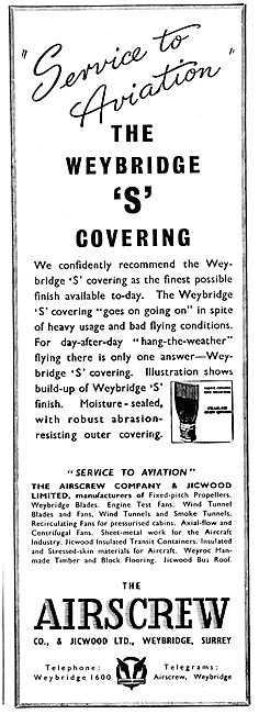 Airscrew Jicwood Weybridge 'S' Covering                          