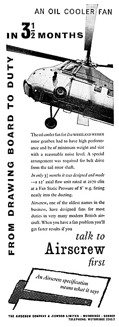 Airscrew Aircraft Fans 1960                                      