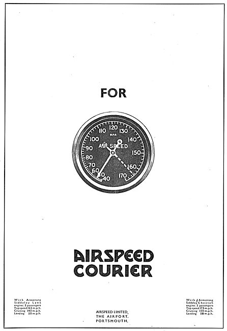 Airspeed Courier Speed Range                                     