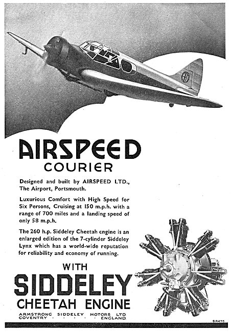 Airspeed Courier - Siddeley Cheetah Engine                       