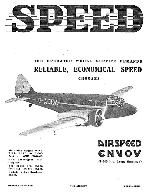 Airspeed Envoy G-ADCA                                            
