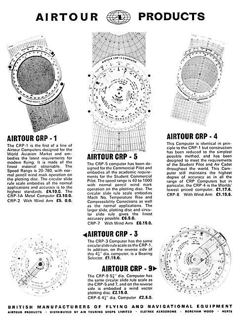 Airtour Pilot Supplies - Airftour Navigation Computers 1969      