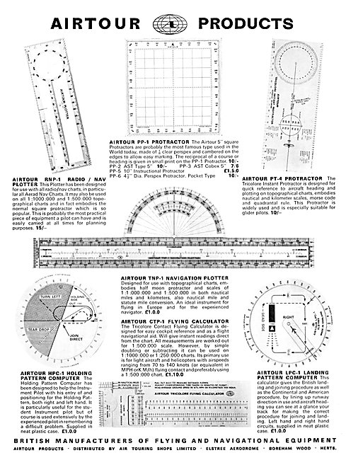 Airtour Pilot Supplies - Airftour Rules & Protractors 1969       