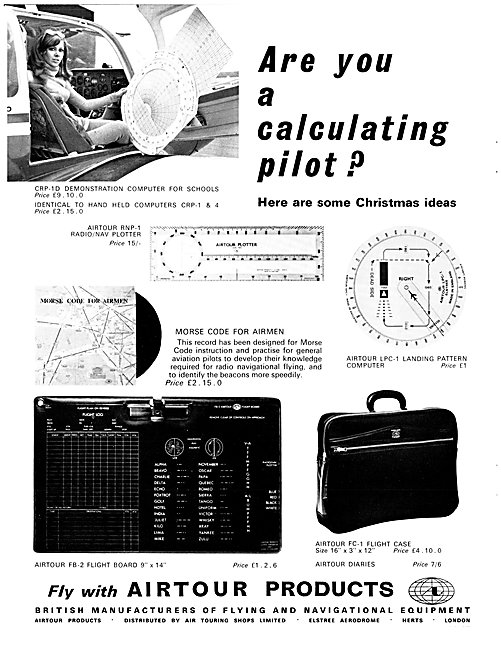 Airtour Pilot Supplies - Airftour Flight Bag & Kneeboard 1969    