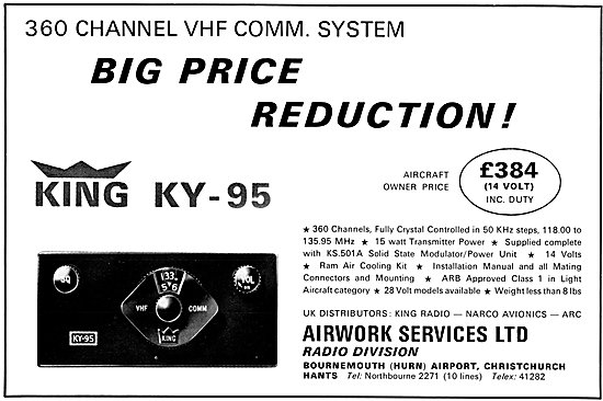 King KY-95 VHF Airwork Services Bournemouth Hurn                 