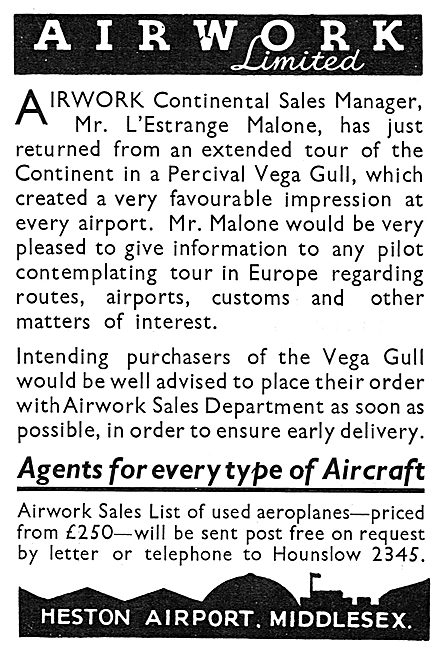 Airwork Continental Aircraft Sales - Aircraft Sales Agents       